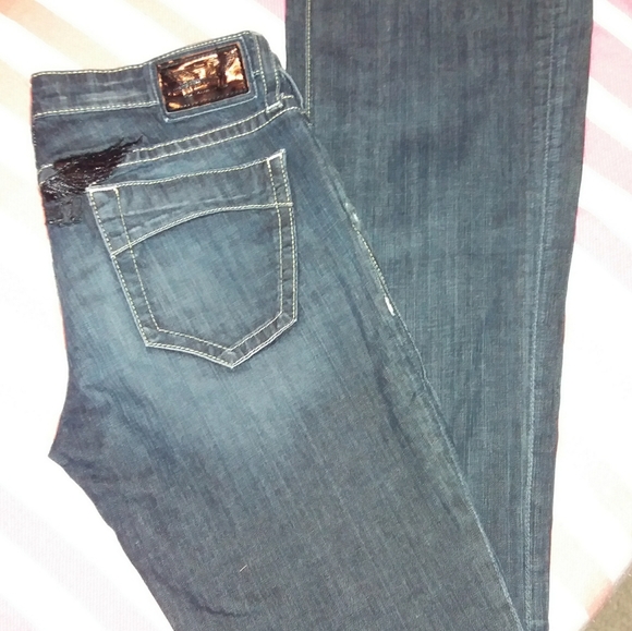 Over $200 MSRP Robin's Jeans Marilyn Black Wings - Picture 2 of 5